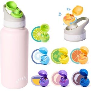 32oz Stainless Steel Air Water Bottle with Straw & 7 Refresher ScentSip（Pink）